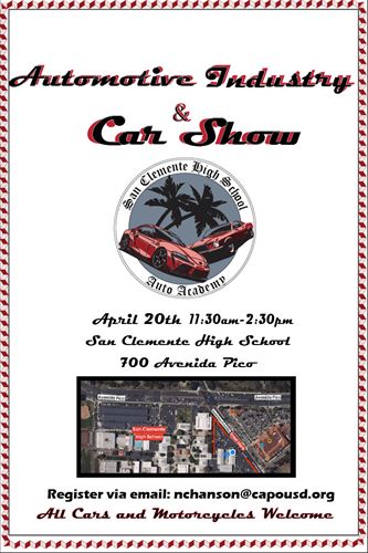 Car Show flyer 4-20-2024 11:30 am - 2:30 pm